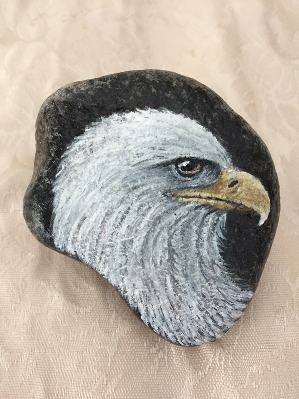 Eagle Flying on Rock Hand Painted Ceramic Piece